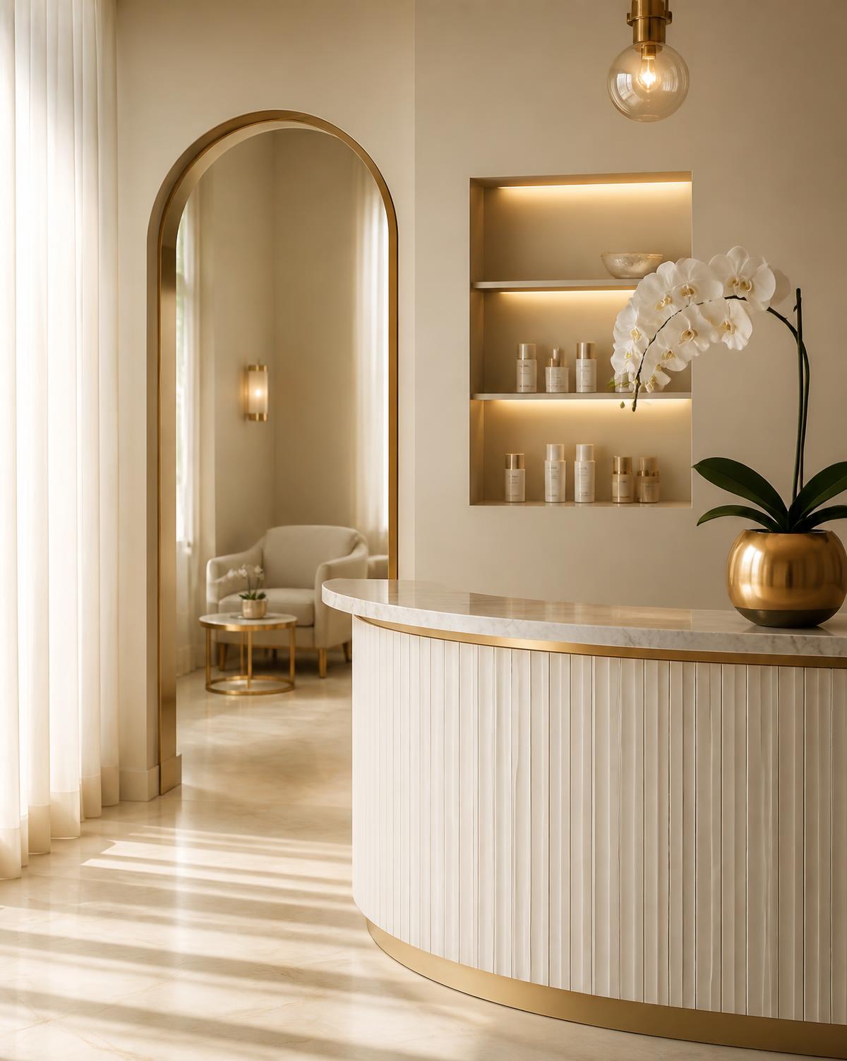 Réception élégante de l'institut de beauté STYLE Le Club
